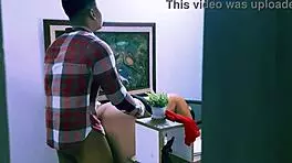 office coworker latina babe panties down for crazy sex session