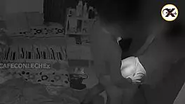 brazilian stepmom sneaks in while i jerk off and takes cock deep in ass on security cam