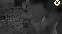 brazilian stepmom sneaks in while i jerk off and takes cock deep in ass on security cam