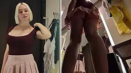 blonde mycandyalice flashes big tits in see-through public fetish!