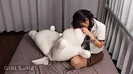 hey chained cutie toys her wet pussy to squirting orgasm with vibes