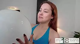 White Panties Hide Cute Girl's Wild Colored Ball Pussy Fuck