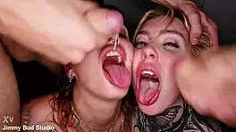 Two French Tourists Gangbang Her Hard with Piss and Massive Squirting!