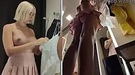 blonde mycandyalice flashes big tits in see-through public fetish!