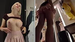blonde mycandyalice flashes big tits in see-through public fetish!