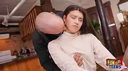 Funsize Petite Babe Chokes On Big Cock Before Rough Spanking And Ass-To-Mouth