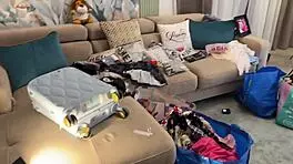 petite blonde college girl tries on outfits flashing her pussy and perfect ass