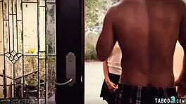 Nasty milf surprises hubby with shaved petite teen pussy for hardcore fun