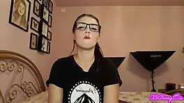 hey, wanna watch this hot romanian brunette smoke while wearing glasses?