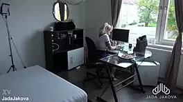 tutor fucks nerdy blonde instead of lessons creampie inside