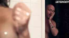 frida sante shower fuck with horny virgin guy turns wild