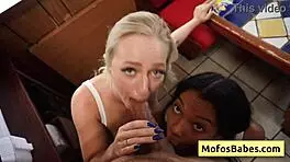 Slutty Big Tit Blonde Waitress Shares Big Black Dick With Ebony Friend Public Diner!