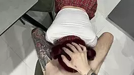 teacher, an inexperienced teen student begs for anal to earn that top grade ride my cock