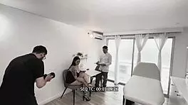 Voyeur backstage with Zamantha Lopez sucking Ray DiMarco's cock before intense hospital fuck