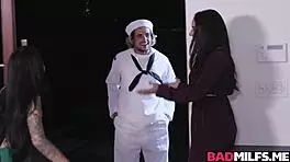 Stepmom and Sadie Share Tyler's Meat in Wet Throats