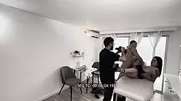 Voyeur backstage with Zamantha Lopez sucking Ray DiMarco's cock before intense hospital fuck