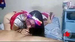 Latina blonde babe with big tits and ass gives hot oral then gets fucked hard by client