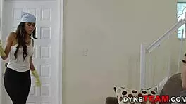 latina lesbian tongues babe's wet pussy passionately