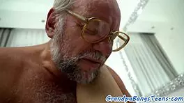 busty euro babe rides old man cowgirl in missionary spooning