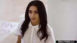 oh no, this virgin student almost gets caught mid fuck session