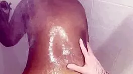 thick ebony babe fucked hard by big cock in shower
