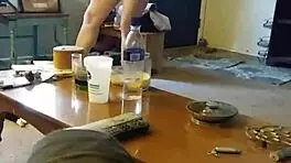 Heart-Racing Voyeur of Cute Blonde 18+ Lotioning Her Sexy Body