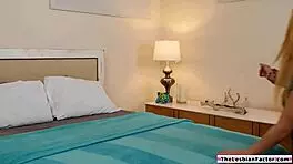 lesbian milf lawyer fingers and licks teen's hairy pussy intensely