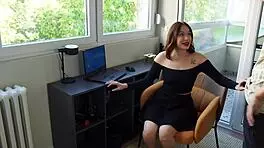 horny brunette babe seduces with wet pussy begging for deep missionary fuck