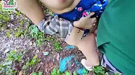 thai teen mushroom hunt turns into outdoor pussy pounding creampie adventure