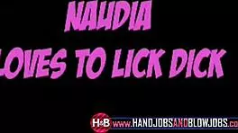 naudia teen slut teases then swallows cum in close pov blowjob