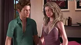 A young stud rubs blonde teen's pussy with huge cock before thigh fucking full game