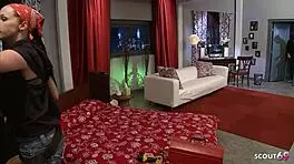 seductive big tits cougar tempts guy into first steamy home fuck