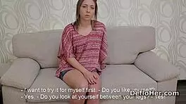 little teen strips slow, rips clothes and fingers shaved pussy eagerly