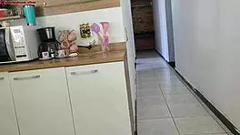 Risky fuck with hubby's friend in bathroom while he showered, almost caught!