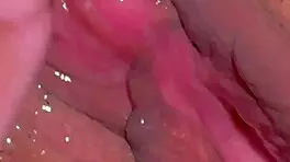 Amateur asian wife licks shaved wet pussy closeup post virginity loss