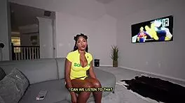 Huge Tits Ebony Babe Edges Massive Interracial Cock to Explosion