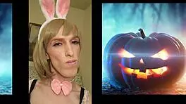 sexy big dick shemale explodes cum on halloween 🎃💦