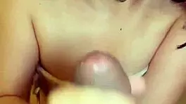 hot brunette teases and strokes cock backstage lover style