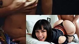 Petite schoolgirl uniform begs for harder rough sex and masturbation