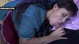 Polish milf maid craves young hard cock with sultry passion in stockings