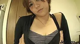 japanese beauty yearns for sticky cum dripping on her big tits