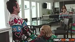 Blonde Bombshell Fucked Hard by Older Stud Christmas Style