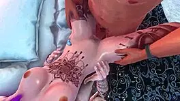 Teen eagerly takes double penetration in intense hardcore fuck session.