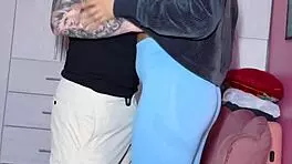 New gym latina cutie gets hardcore doggystyle bent over by trainer on first day!