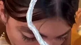 Sloppy deepthroat on big cock? This 18yo brunette teen practices hard 😜