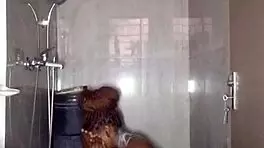 real african girl next door baths naked showing plump perky tits for fetish fans
