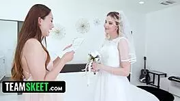 Virgin Bride's Lingerie Shoot Turns into Deep Creampie Orgy