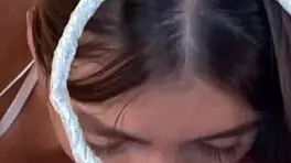 Sloppy deepthroat on big cock? This 18yo brunette teen practices hard 😜