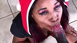 Nina Rivera as Harley Quinn Delivers Sloppy Deepthroat Blowjob on Monster Black Cock for Halloween