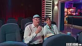 cinema thrill has athena faris moaning softly on boyfriend's lap ride